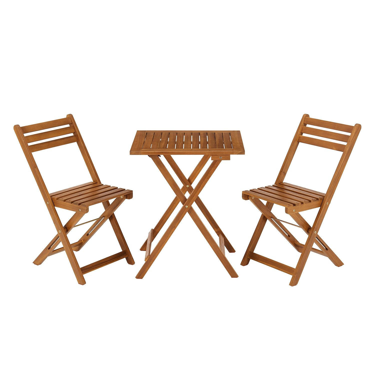 BALKONMÖBEL-SET Bala Akazienholz 3-tlg. - Braun, Holz - Juskys