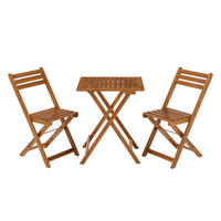 BALKONMÖBEL-SET Bala Akazienholz 3-tlg. - Braun, Holz - Juskys