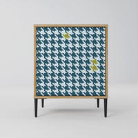 SIDEBOARD OUT OF CONTEXT, Eichefarben, 57,5x42x72,5 cm, Schwarze Metallfüße - Eichefarben/Multicolor, Holzwerkstoff/Metall (57.5/72.5/42cm) - SpaceRebels