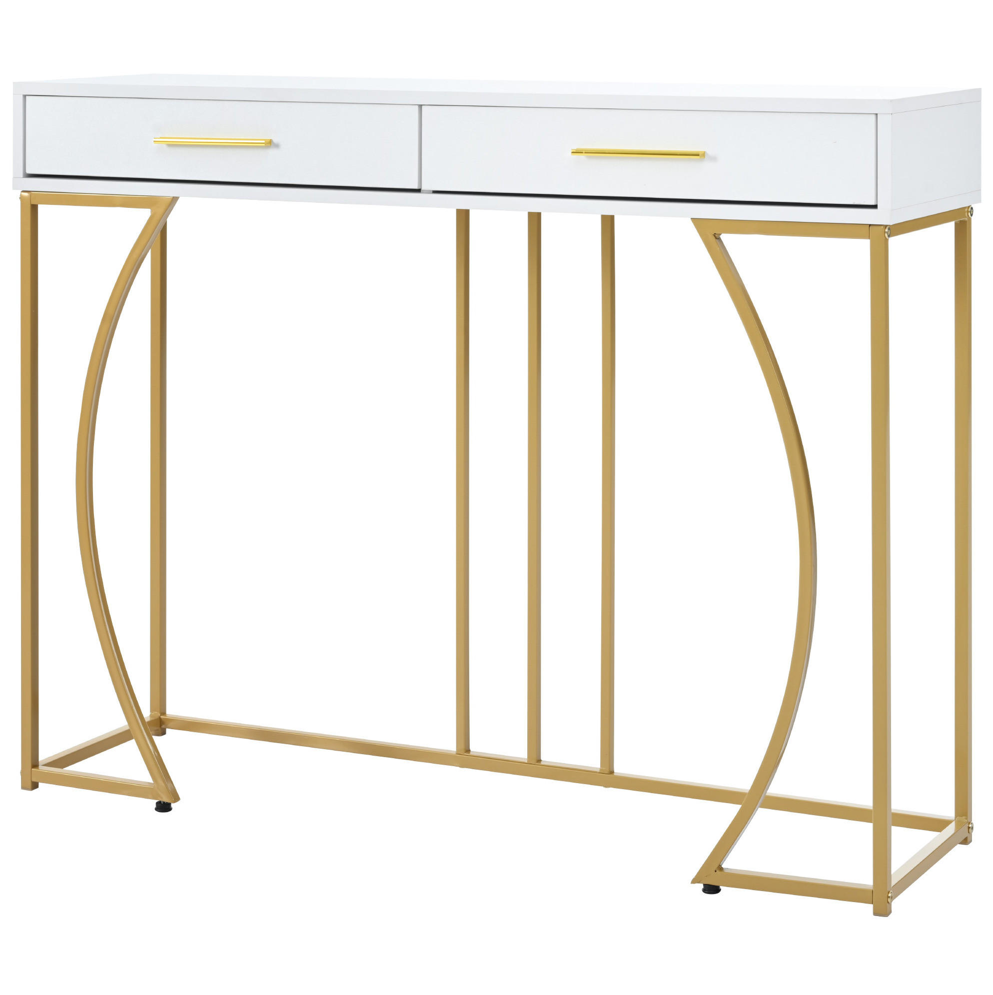 BEISTELLTISCH Weiß aus MDF mit Schublade - Weiß, Holzwerkstoff (110/32/85cm) - OKMYHOME