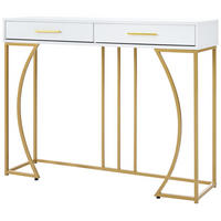 BEISTELLTISCH Weiß aus MDF mit Schublade - Weiß, Holzwerkstoff (110/32/85cm) - OKMYHOME