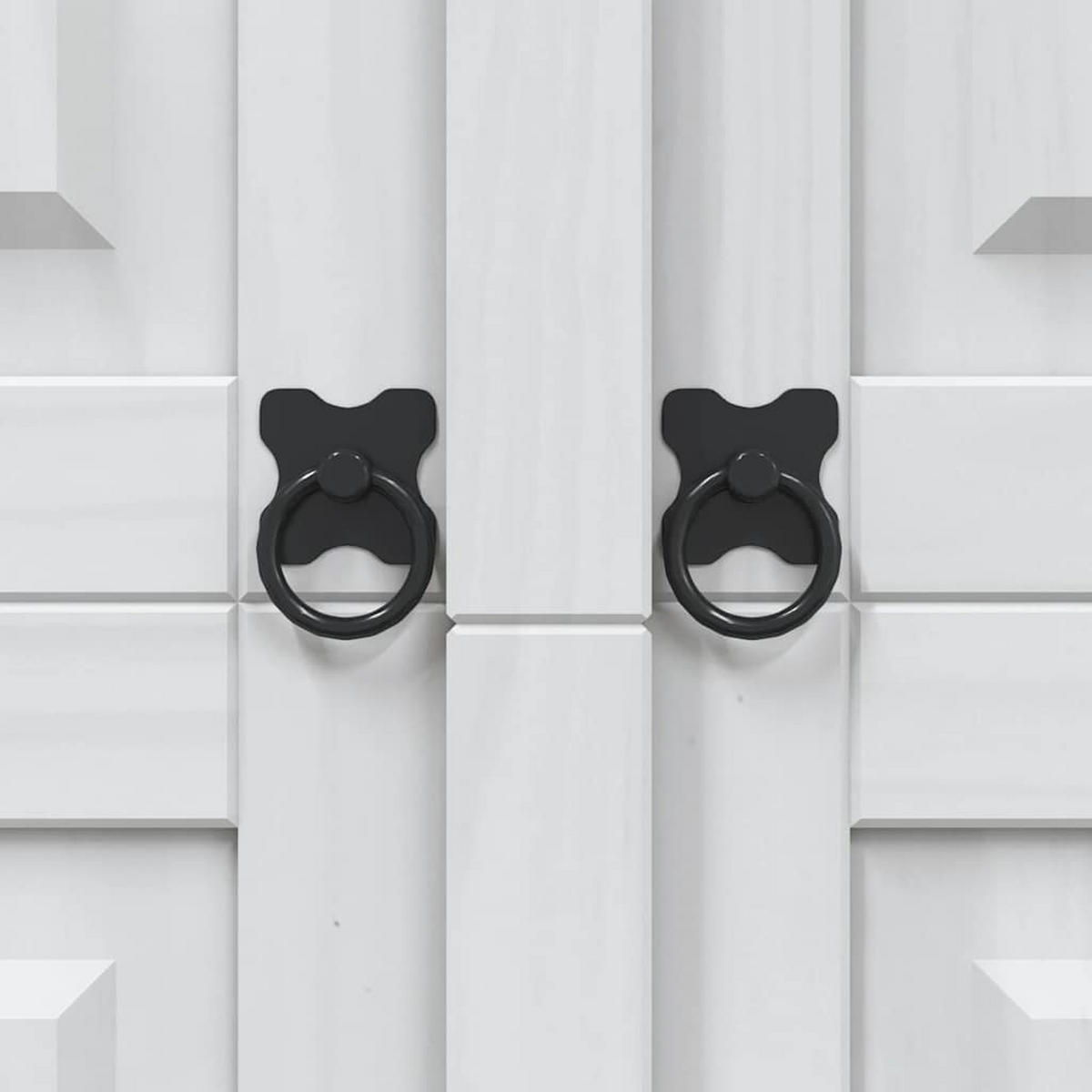 BUFFET mit offenen Regalfächern und Schrank mit 2 Ebenen, 80/40/170 cm, Massives Kiefer, Weiß, im Mexiko-Stil - Weiß, Holz (80/170/40cm) - vidaXL