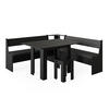ECKBANKGRUPPE Roman Schwarz 180 x 41.5 cm mit Tisch - Schwarz/Grau, Holzwerkstoff (180/80/180cm) - Vicco