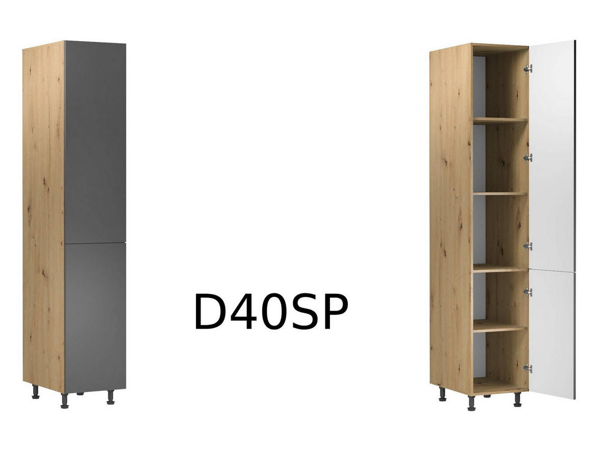 ECKKÜCHE 210 x 330 cm - Langen K66-M210 - Artisan Eiche / Grau - Grau, Holz (330/212/210cm)