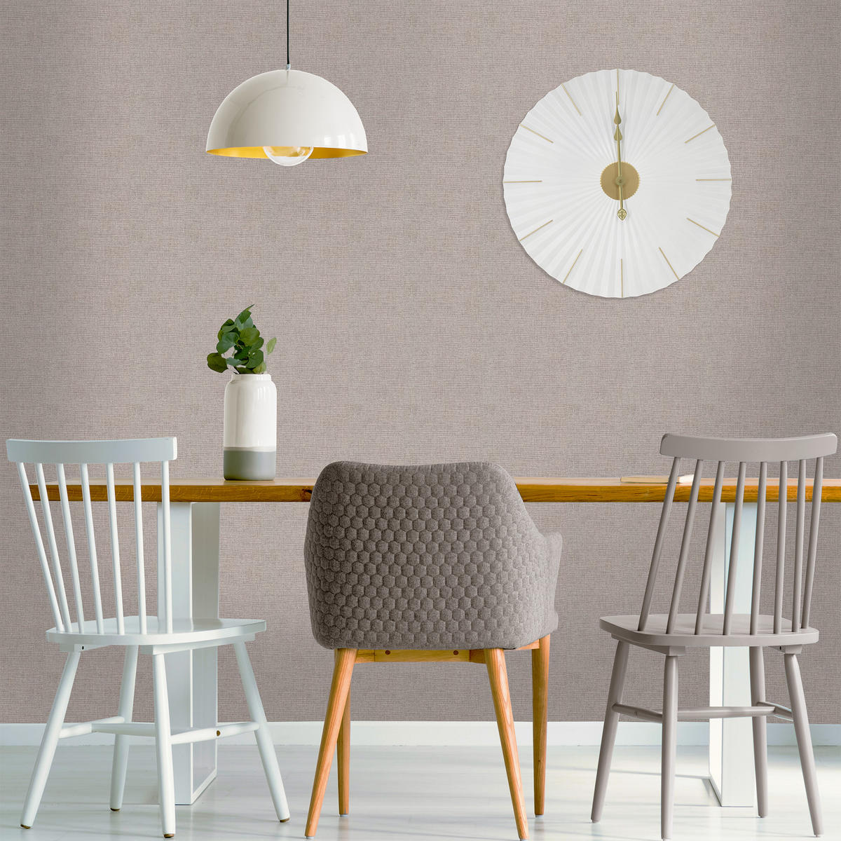 WANDUHR Origami - Goldfarben/Weiß, Metall (60/1/60cm) - Art for the Home