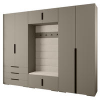 GARDEROBEN-SET 236,7/300/47 - Kaschmir/Schwarz, Holz/Kunststoff (300/236.7/47cm) - Abiks Möbel