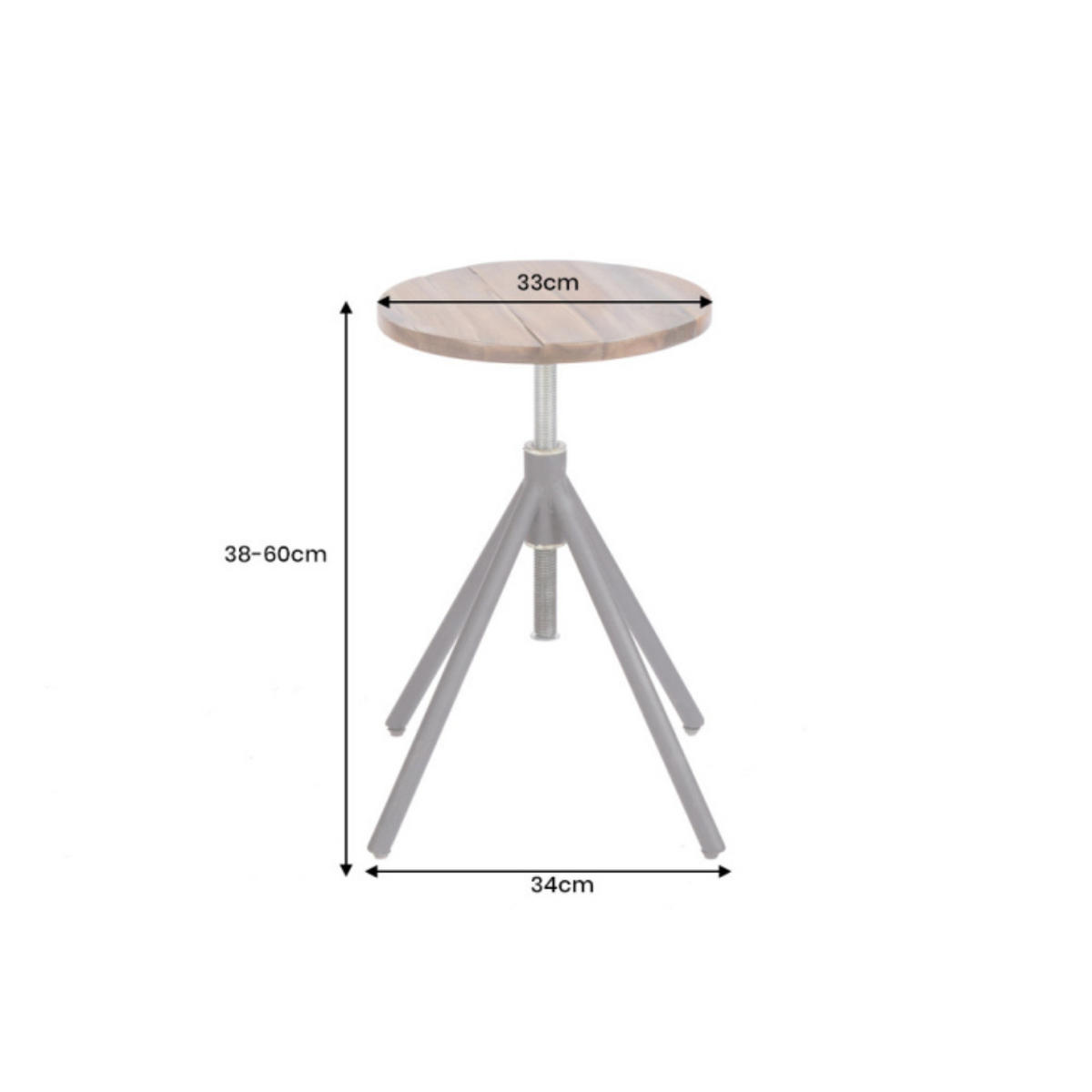 HOCKER FACTORY Akazie - Schwarz/Braun, Holz/Metall (34/38/34cm) - riess-ambiente