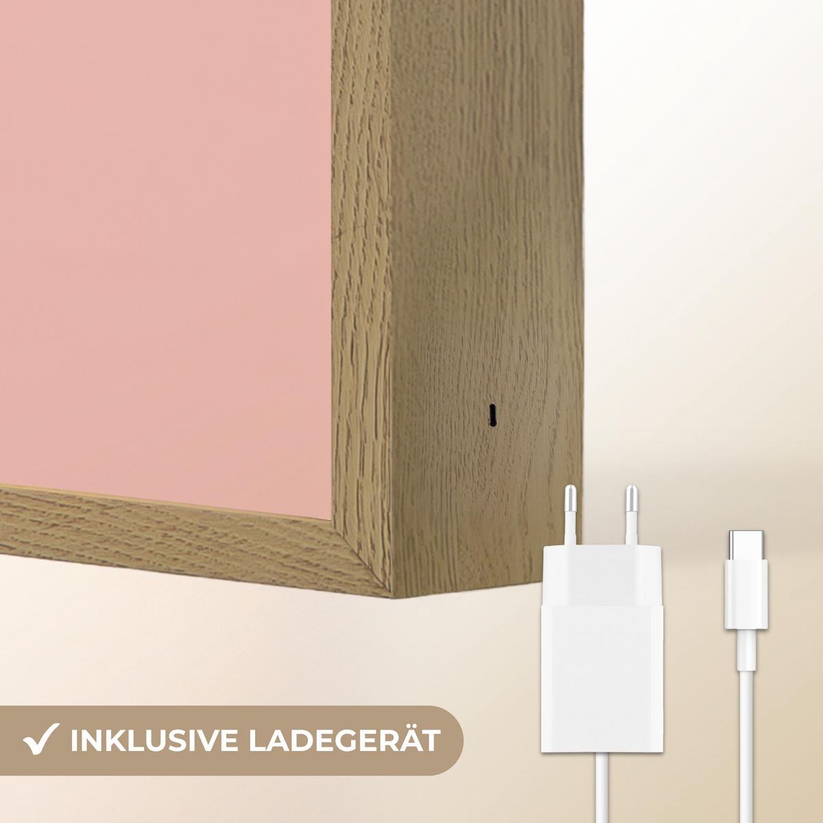 DOBÍJECÍ NOČNÍ LAMPIČKA Tučňák - Tečky - Minimalistický - Růžový 60x90 cm - růžová, kompozitní dřevo (8/60/90cm) - OnlyWow