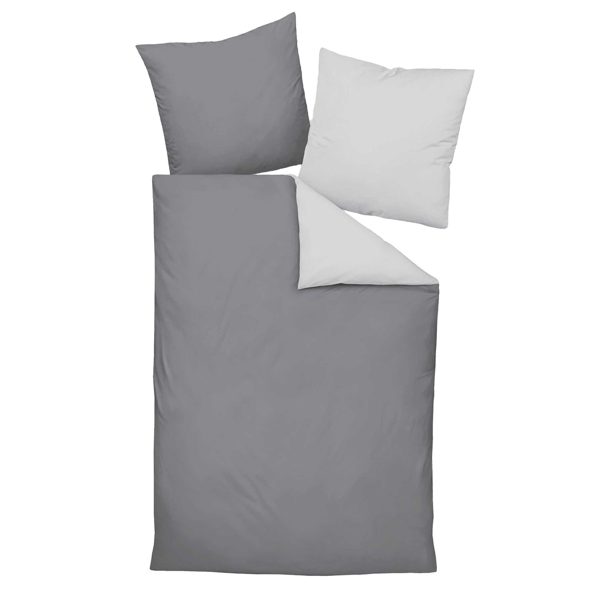 BETTWÄSCHE Unisex COLORS Grau Baumwolle - Grau, Textil (200/135cm) - Janine