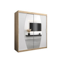 SCHWEBETÜRENSCHRANK 200/180/62 2-türig - Silberfarben/Weiß, Holz/Kunststoff (180/200/62cm) - Abiks Möbel