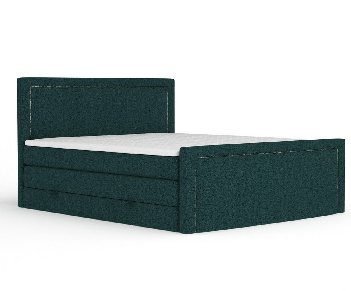 BOXSPRINGBETT Lavenda Grün 180/200 cm - Schwarz/Grün, Holz/Holzwerkstoff (180/200cm) - Maison de Reve