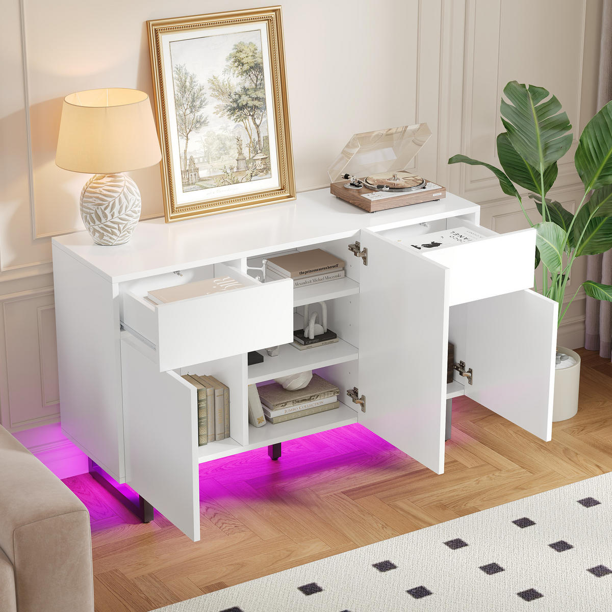 SIDEBOARD Weiß 120/40.5/75 cm - Weiß, Holzwerkstoff (120/75/40.5cm) - PANGIVO