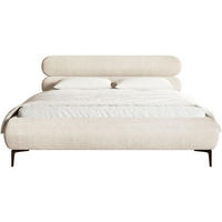 POLSTERBETT Roule Cord Hellbeige 140x200 cm - Ecru/Schwarz, Textil/Metall (140/200cm) - Selsey