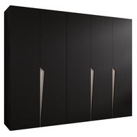 DREHTÜRENSCHRANK 202/250/52 5-türig - Beige/Schwarz, Holz/Metall (250/202/52cm) - Abiks Möbel