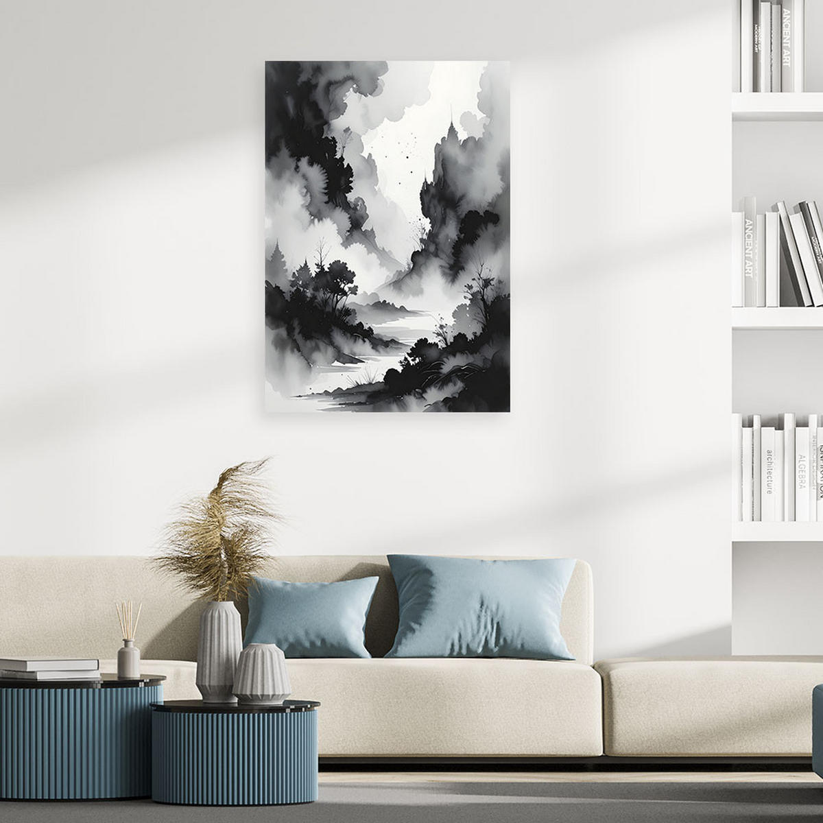 LEINWANDBILD Abstraktion 80x120cm - Schwarz, Textil (80/120cm) - Feeby