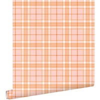 TAPETE Karomuster 50 x 900 cm - Orange, Papier (50/0.1cm) - ESTAhome