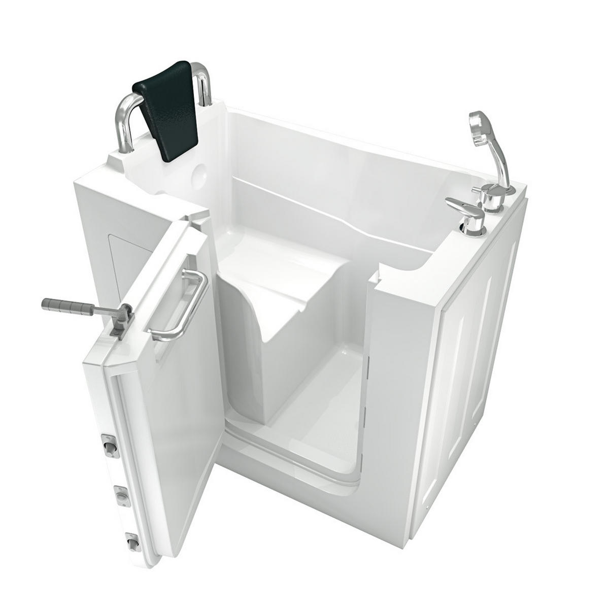 SENIOREN Sitzwanne mit Tür S08-B-L - Weiß, Glas/Kunststoff (68/114/110cm) - AcquaVapore by Sandra Jentho