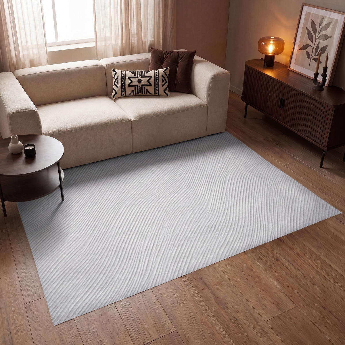 KOBERCE - Vlny - rebrovanie - biele - 200x140 cm - biela, textil/plast (200/0.4cm) - OnlyWow