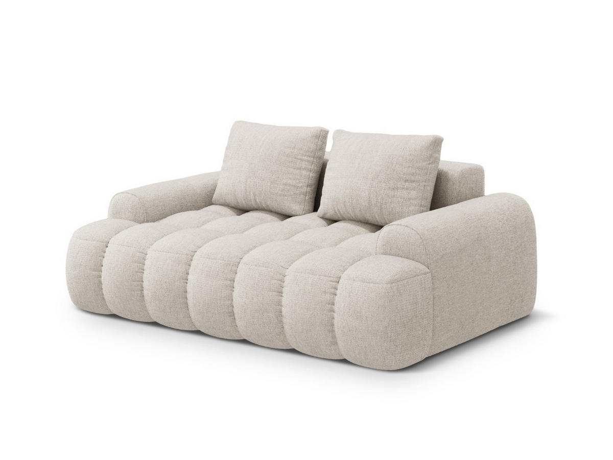 SOFA Linz aus strukturiertem Stoff beige 2 Sitzplätze - Beige, Textil (100/84/175cm) - Cosmopolitan Design