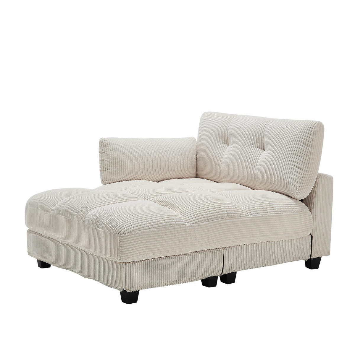 SESSEL mit USB und Getränkehaltern 140 x 112 x 81 cm Cord Beige - Beige, Holz (112/81/140cm) - Meubliv