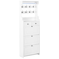 DULAP DE PANTOFI alb Dalhousie - alb, compozit lemnos (70/200/30cm) - Beliani