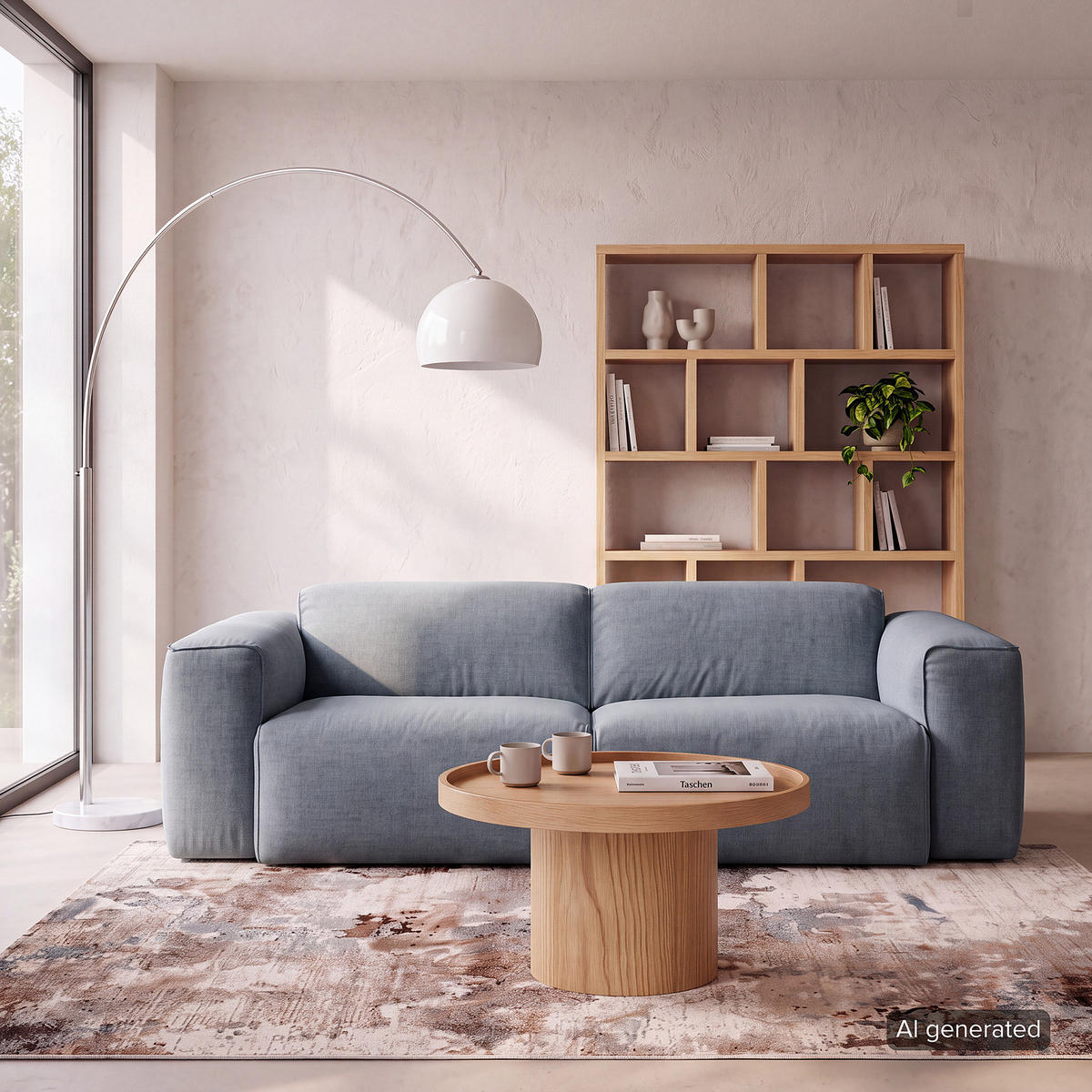 2-SITZER SOFA - Blau/Schwarz, Kunststoff/Textil (220/71/102cm) - home24
