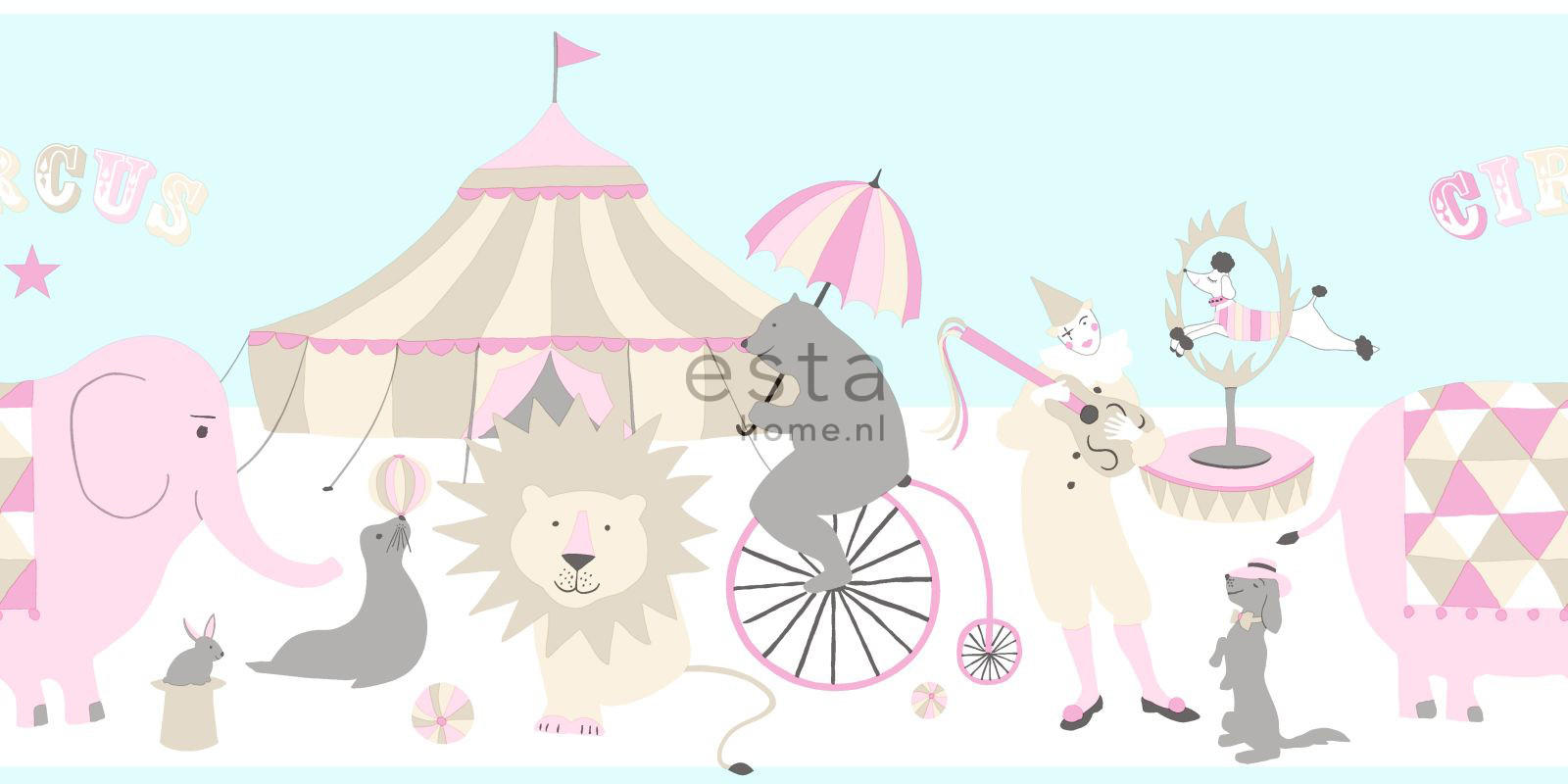 TAPETENBORDÜRE Zirkus 500 x 26.5 cm - Pink, Papier (500/0.1cm) - ESTAhome