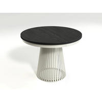 ESSTISCH Garda rund ausziehbar 100-180 cm Schwarz Paintflow/Cashmere - Kaschmir/Schwarz, Holzwerkstoff (100/100/75cm)