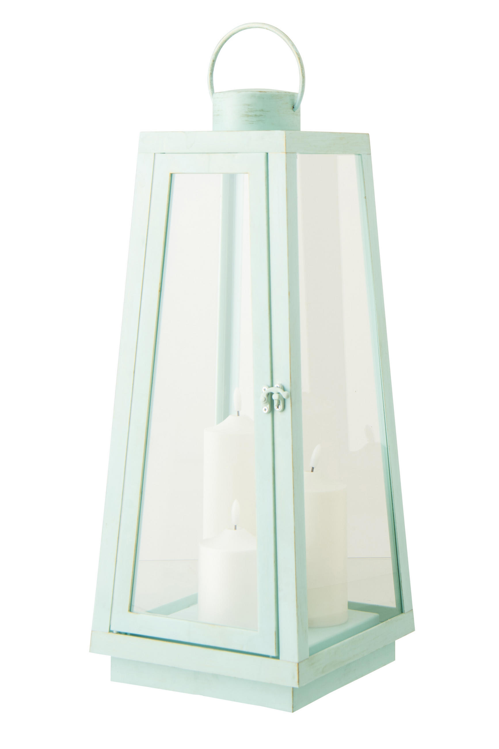 LATERNE + CANDLE LED Blau - Blau, Glas (24/59/24cm) - J-Line