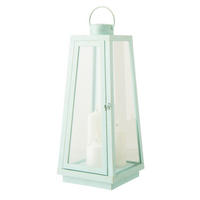 LATERNE + CANDLE LED Blau - Blau, Glas (24/59/24cm) - J-Line