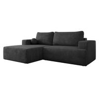ECKSOFA Mivo, Seite: Links - Anthrazit/Schwarz, Holz/Kunststoff (266/163cm) - MIRJAN24