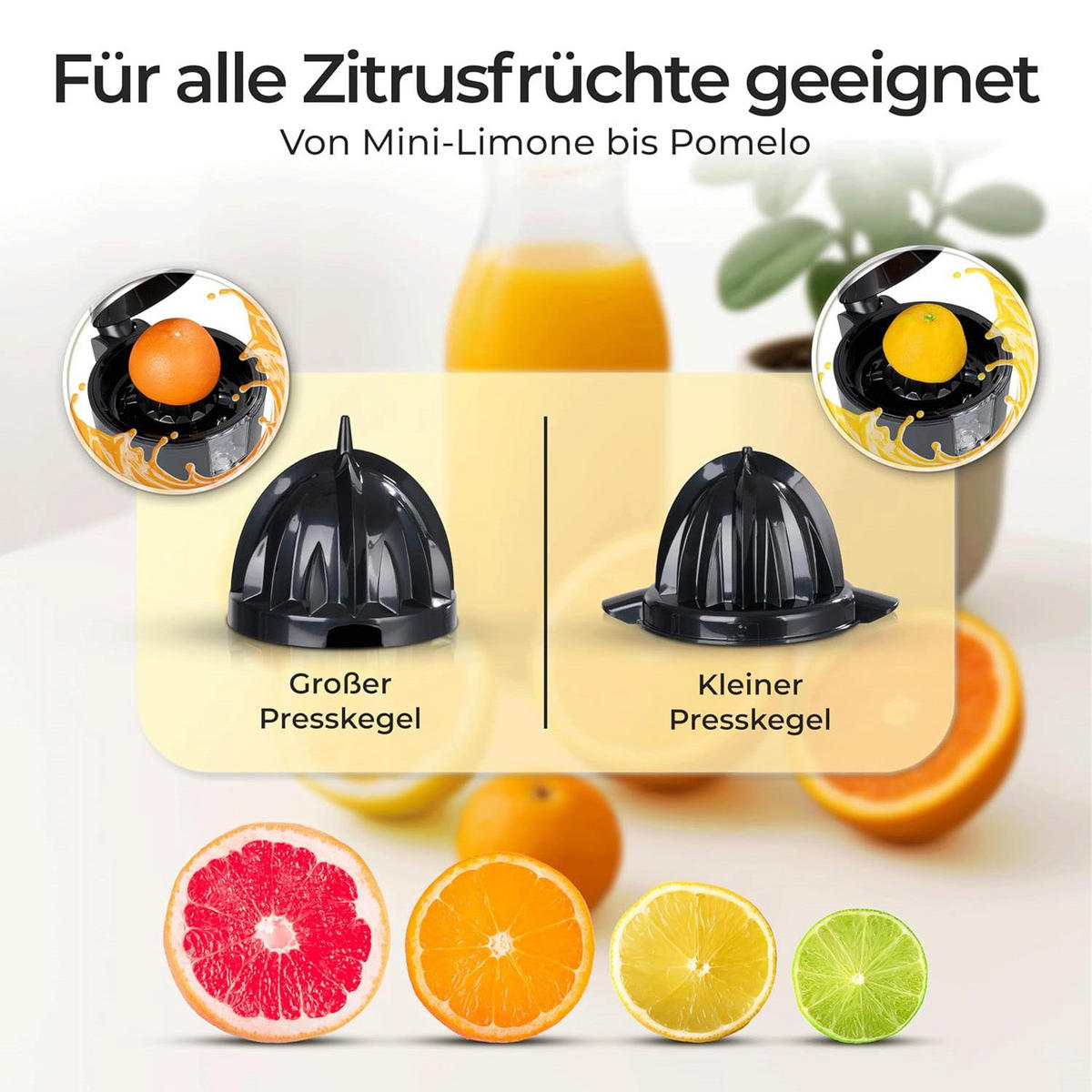 SAFTPRESSE Schwarz Zitruspresse - Schwarz, Kunststoff (15.5/29/25cm) - KLAMER