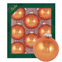 CHRISTBAUMKUGELN Uni-Design Isabella Orange 7cm (Glas / 8 Stk.) - Orange, Glas (7/7/7cm) - Krebs Glas Lauscha