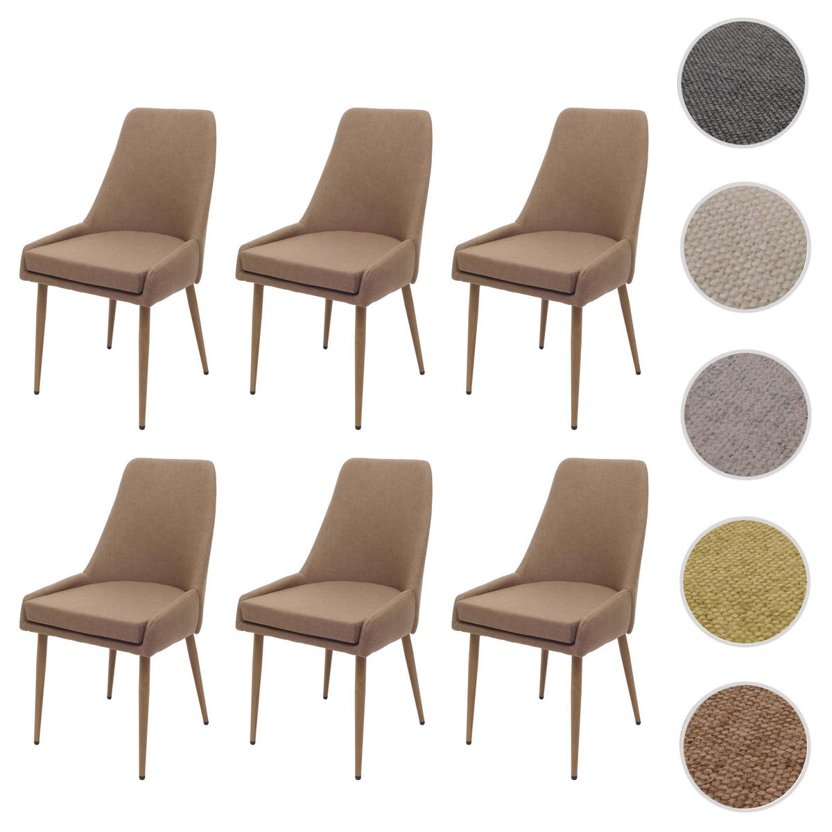 ESSZIMMERSTUHL Braun 6er-Set - Braun, Textil (50/92/60cm) - MCW