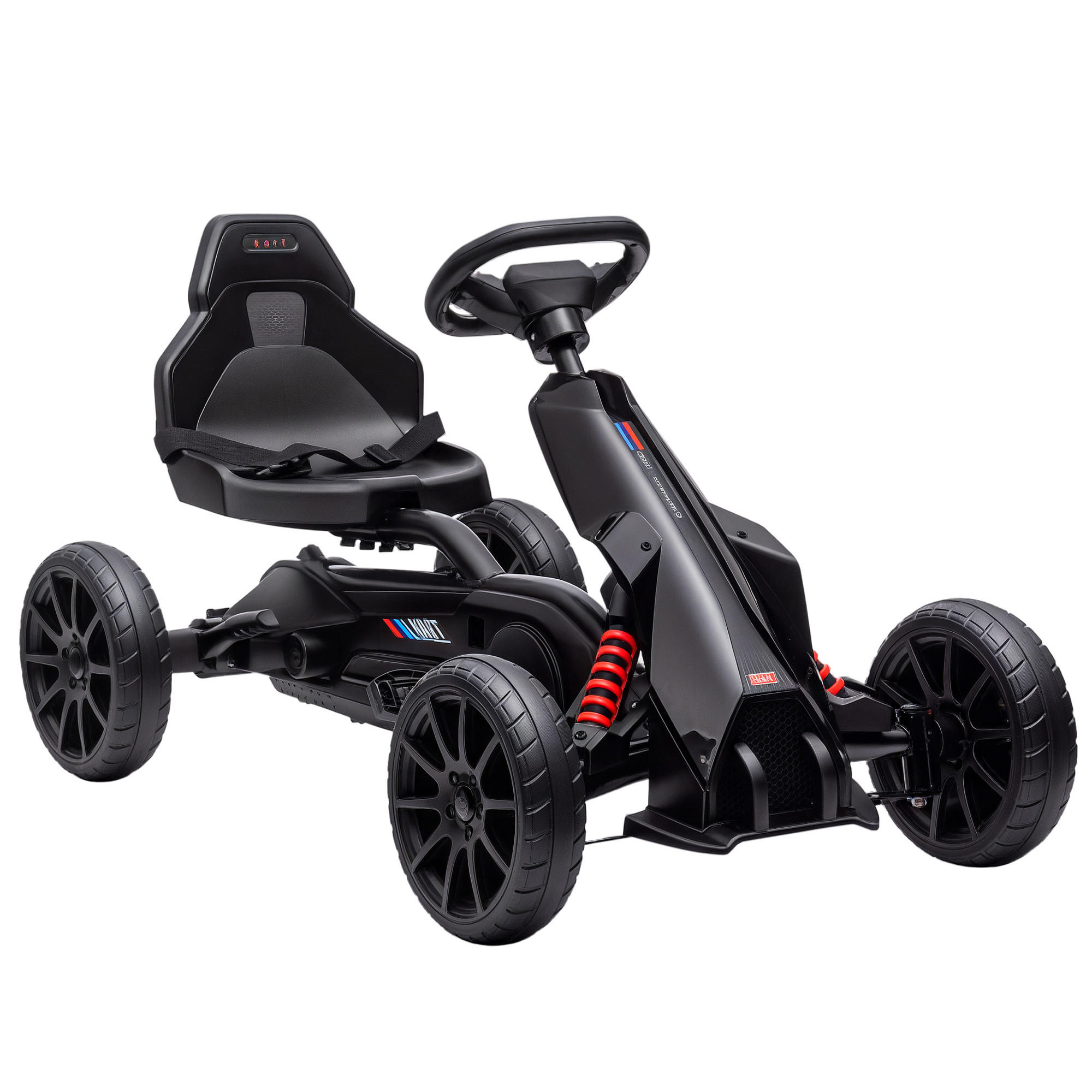 GO-KART DE-06147 mit verstellbarem Sitz und Handbremse Schwarz - Schwarz, Kunststoff/Metall (100/58/58.5cm) - ComfortXL