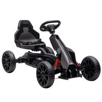 GO-KART DE-06147 mit verstellbarem Sitz und Handbremse Schwarz - Schwarz, Kunststoff/Metall (100/58/58.5cm) - ComfortXL