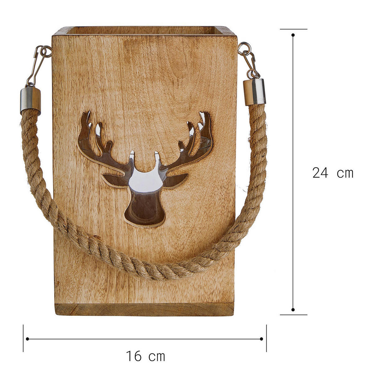 LATERNE Forest - Braun, Holz (16/24/16cm) - Butlers