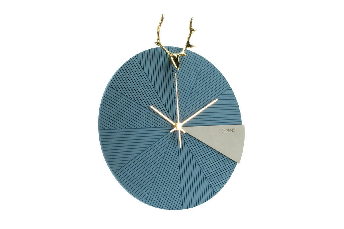 WANDUHR Design Petrol 40/47 cm - Petrol, Holzwerkstoff/Metall (1.3/47/2cm) - ONZENO