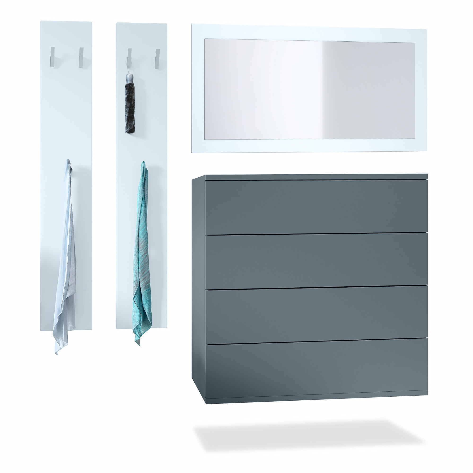 GARDEROBE Horizon Anthrazit - Anthrazit, Holzwerkstoff (142/146/35cm) - Vladon