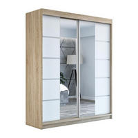 SCHWEBETÜRENSCHRANK 180 CM KRINO Farbe: Sonoma / weiß / weiß - Braun/Weiß, Holzwerkstoff (180/215/59.5cm) - A&J MöbelLand