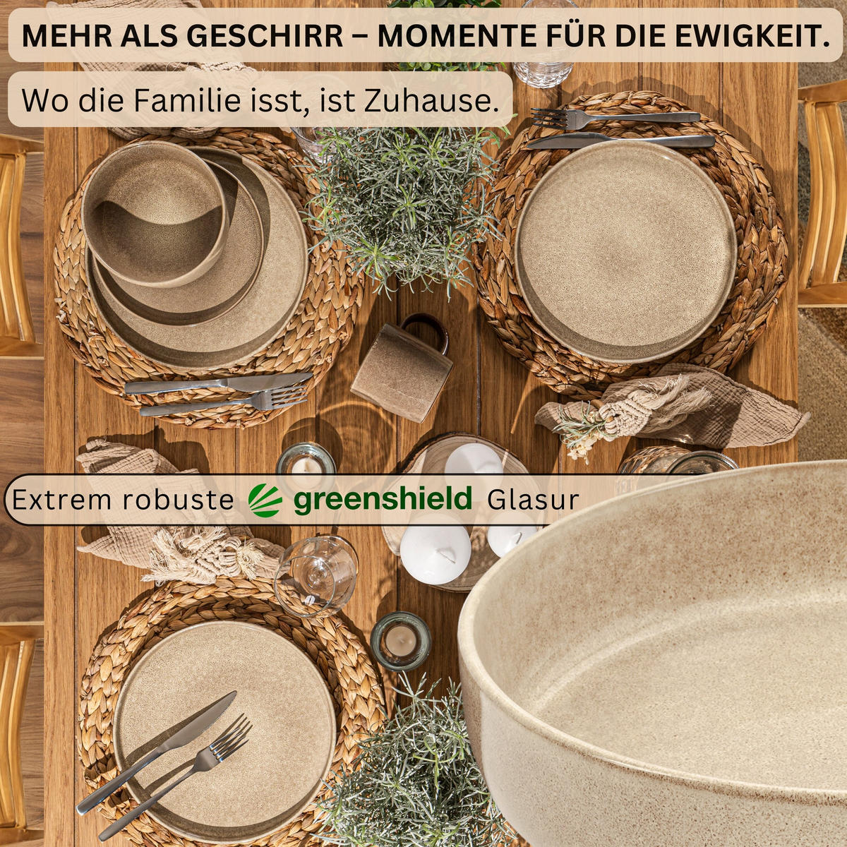 PASTASCHALEN SET KAIRO MOCHA - 6 teilig aus Steingut - Beige, Keramik (31.5cm) - Sänger