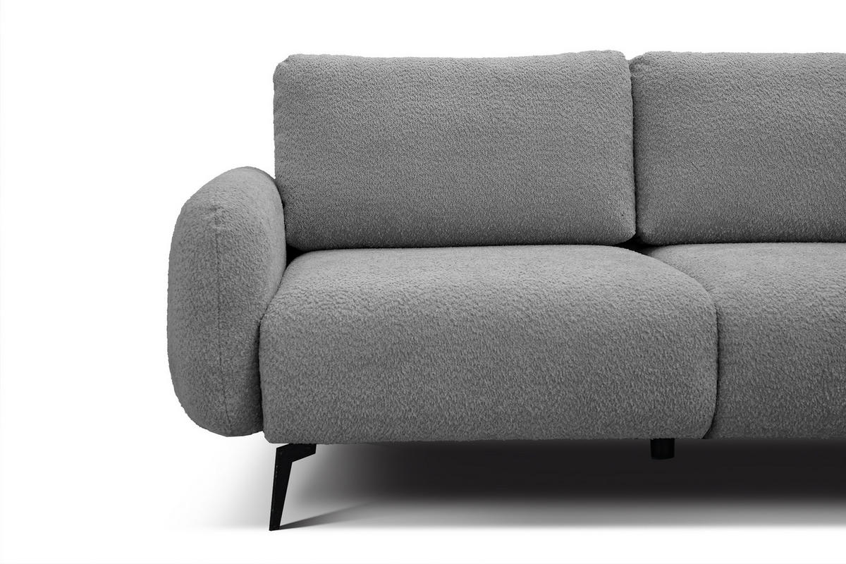 SOFA FEBE 3-Sitzer, grau - Schwarz/Grau, Holz/Textil (190/82/96cm) - Courtois Laville