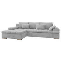 ECKSOFA Bangkok, Seite: Links - Silberfarben/Alufarben, Holz/Textil (310/175cm) - MIRJAN24