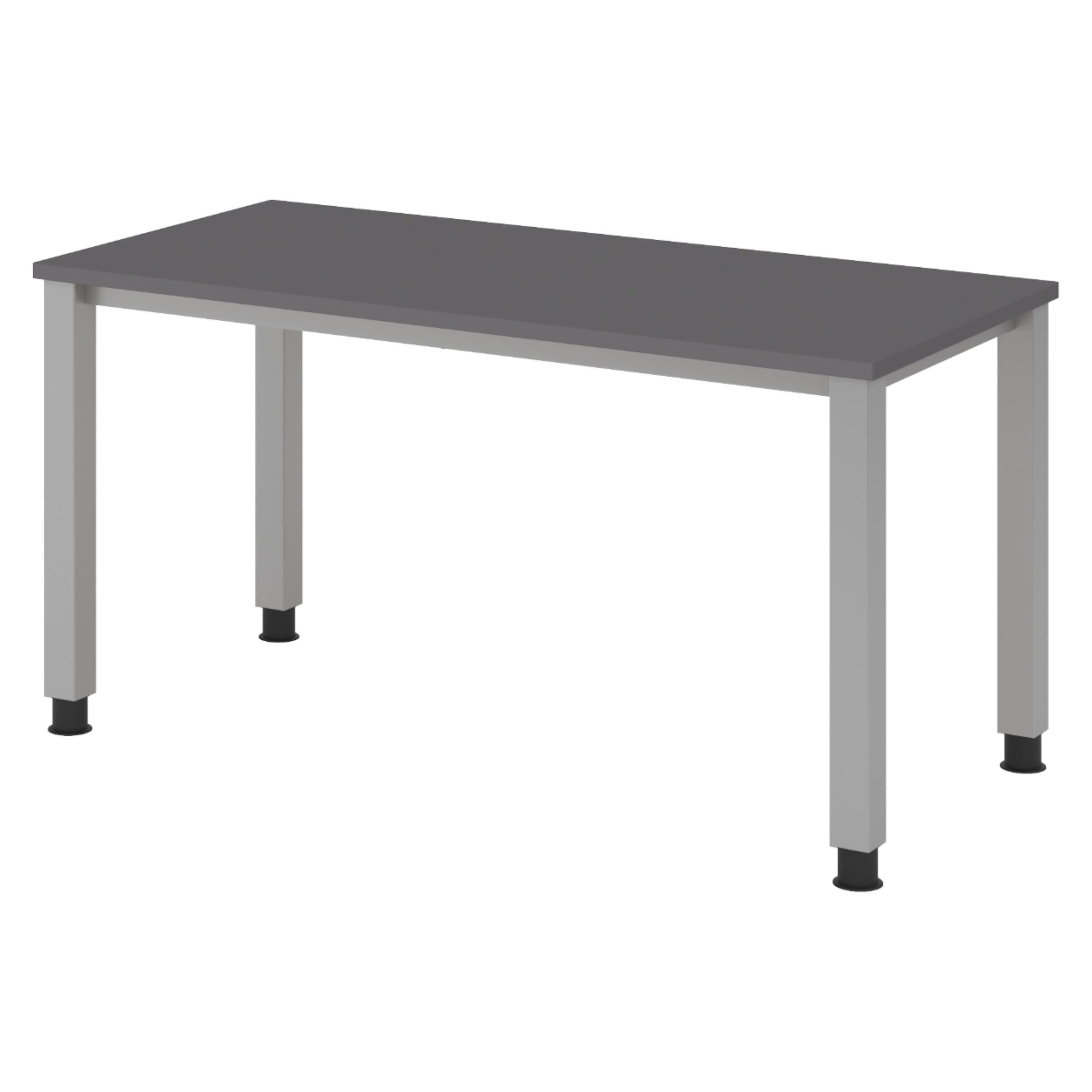 SCHREIBTISCH Serie-Q (Mini) 67,2/140/74 cm in Graphitfarben/Silberfarben - Silberfarben/Graphitfarben, Holzwerkstoff (67.2/140/74cm) - bümö