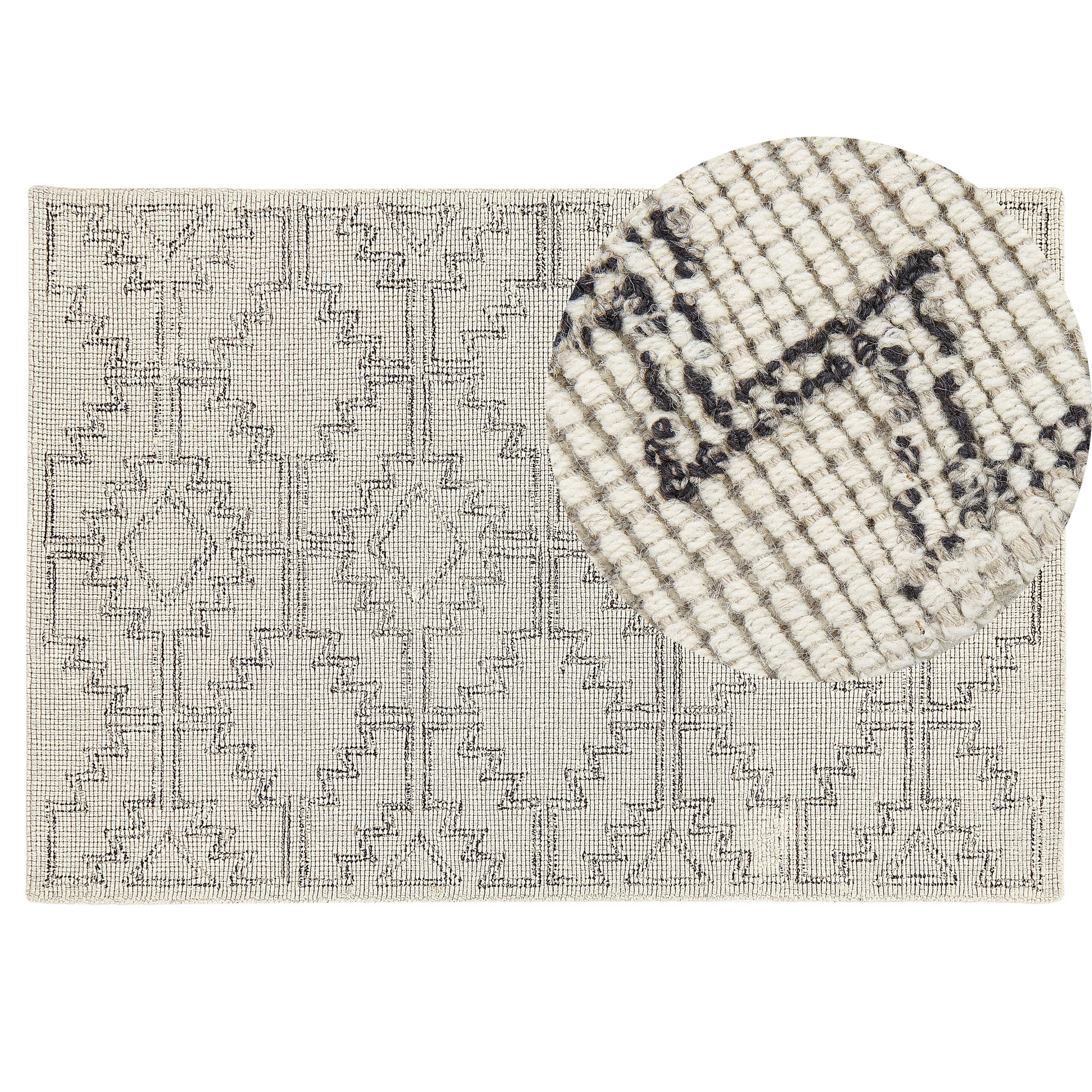 TEPPICH geflochten Urla 200/140 cm - Beige, Textil (140/200cm) - Beliani