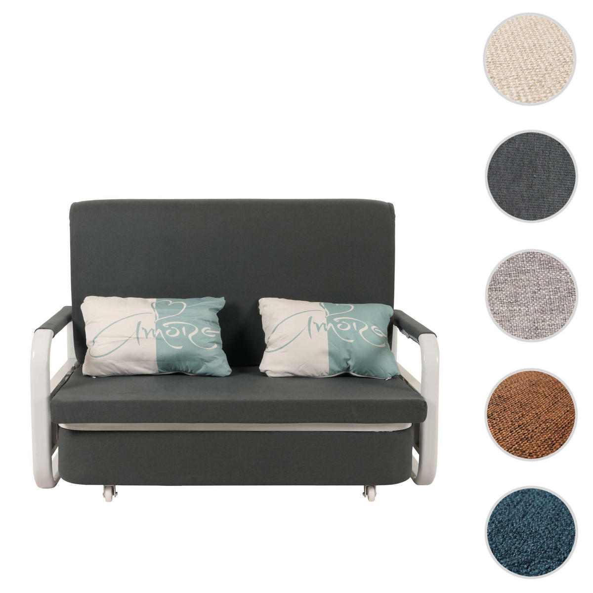 SCHLAFSOFA Anthrazit - Anthrazit, Textil (130/71/185cm) - MCW