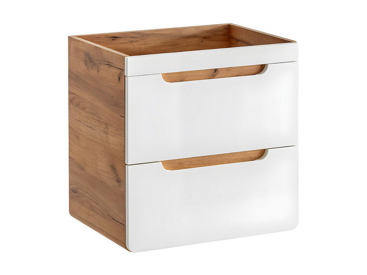 WASCHBECKENUNTERSCHRANK - 60cm x 46cm - MDF - naturfarben hell, weiß - ARUBA - Naturfarben, Holz (60/59/46cm) - Vente-Unique