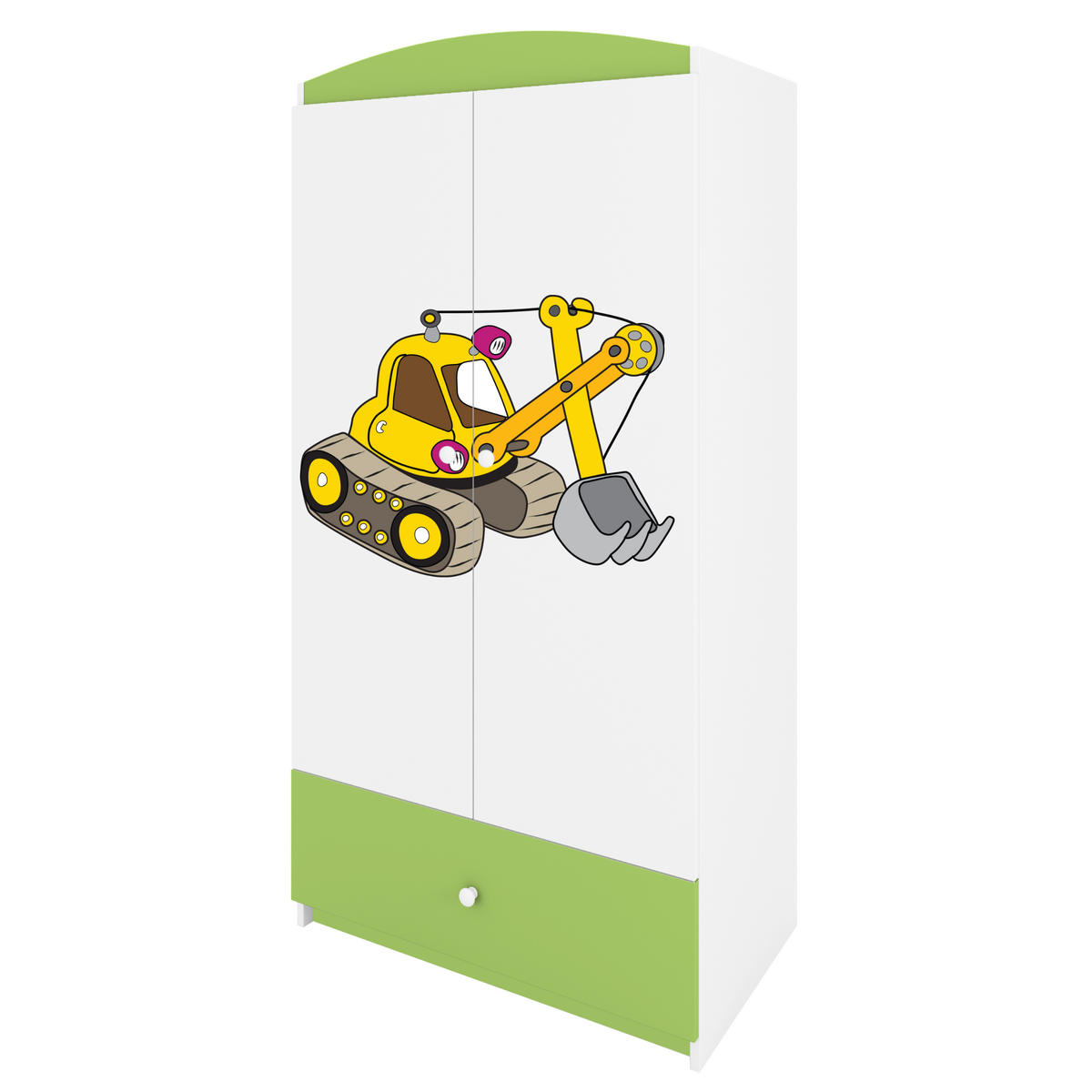 KINDERKLEIDERSCHRANK Excavator 90/175/52 - Grün, Holzwerkstoff (90/175/52cm) - Kocot Kids