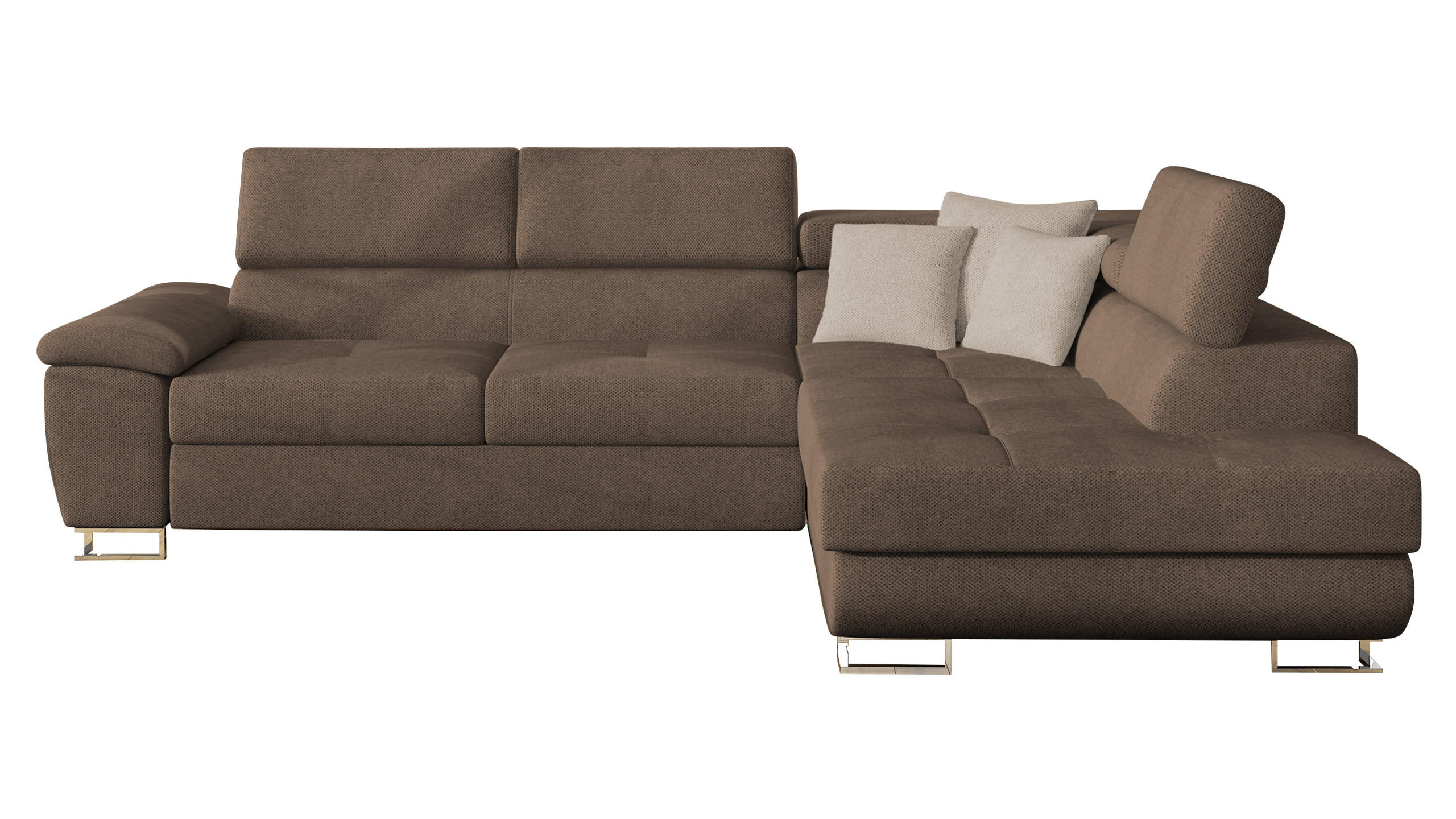 ECKSOFA Cotere, Seite: Rechts - Braun, Holz/Textil (270/202cm) - MIRJAN24