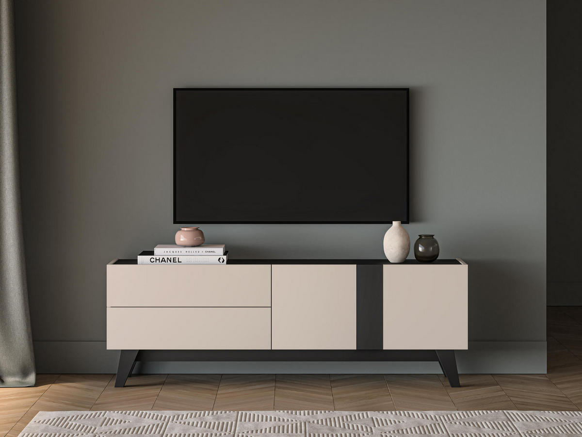 TV-LOWBOARD FRESHION Beige 160x40x55 cm - Beige, Holzwerkstoff (160/55/40cm) - FURNLUX